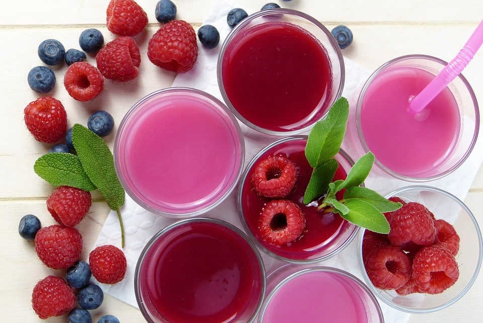 Framboise menthe - Jus de fruit mauvais santé vitamine fibre
