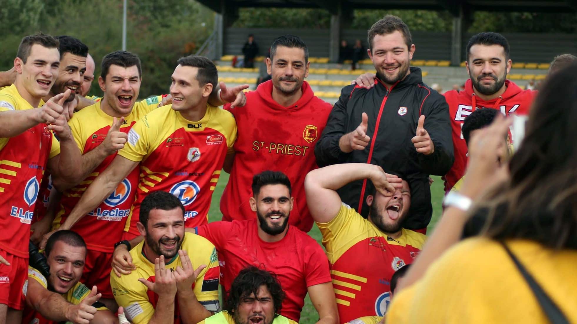 Préparateur physique Lyon - Saint Priest Rugby avec le staff Kévin Roberti et Christophe Tosoni accompagné des joueurs